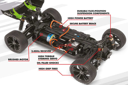 Maverick Phantom XB 1/10 Buggy Black/Green RC Cars Maverick 